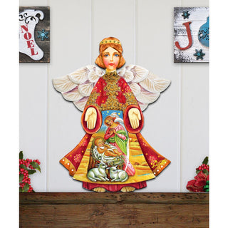 Mary And Joseph Angel Nativity Door Decor by G. DeBrekht - Nativity Holiday Decor - 8154109H