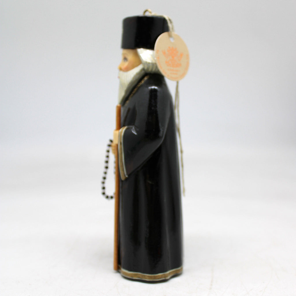 One-of-a-Kind Priest WOODCARVED Ornament 5.5x1.5x2