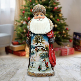 First Day of Winter Santa Hand-Painted WOODCARVED Masterpiece by G. DeBrekht - Christmas Decor - 242211