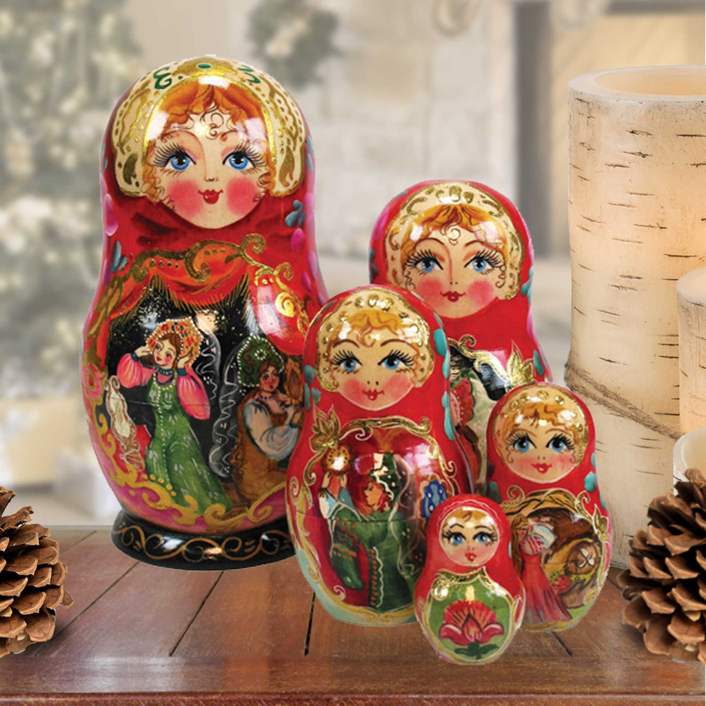Beautiful Girls Matreshka Nesting Doll Set of 5 by G. DeBrekht - 1300922