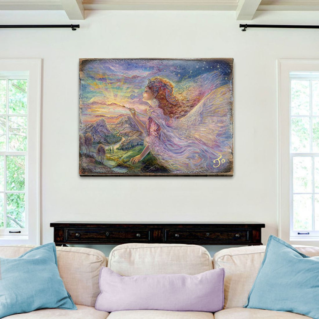 Aurora Fantasy Wooden Wall Art by Josephine Wall - Fantasy Decor - 852113B-JW
