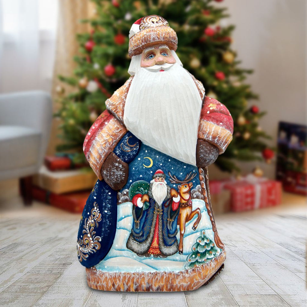 Frosting Story Santa Hand-Painted WOODCARVED Masterpiece by G. DeBrekht - Wildlife Holiday Decor - 8214821 *** PRE-ORDER - Handmade Just for You! ***