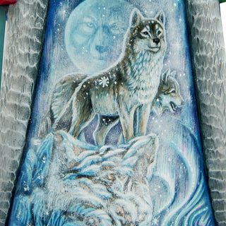 Adoration Big Santa and Wolves Hand-Painted WOODCARVED Masterpiece by G. Debrekht - Wildlife Holiday Decor - 2821461 *** PRE-ORDER - Handmade Just for You! ***