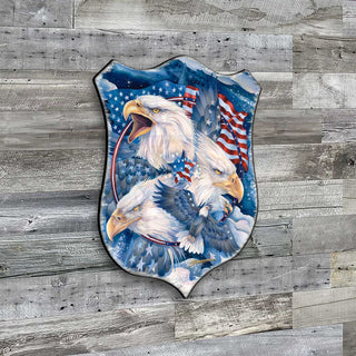 Allegiance Patriotic Eagles Wall Art by J. Bergsma - Wildlife Holiday Decor - 8591730W-JB
