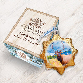 Elk Mercury Glass Ornament by G. DeBrekht - Wildlife Holiday Decor - 775487