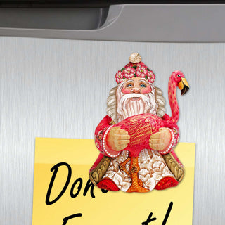 Santa Decorative Eco Wood Magnets Set of 6 by G. Debrekht - Christmas Santa Snowman Decor - 8090131G-S6