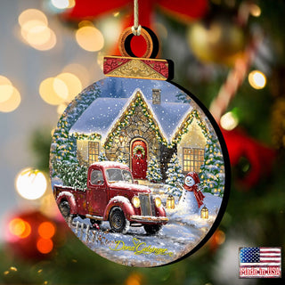 Christmas Light Lane Wooden Ornaments by Gelsinger - Christmas Santa Snowman Decor - 8021039-1926