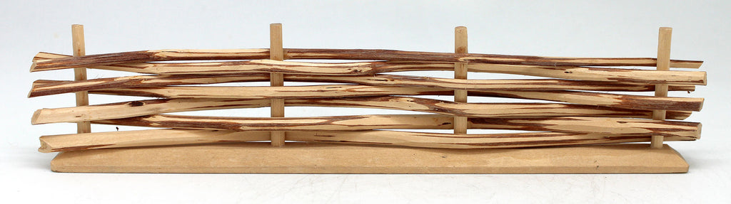 One-of-a-Kind Decorative Wood Fence for Nativity Village Decor Set of 2 by G. DeBrekht