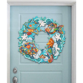 Coastal Sea Creatures Holiday Door Wreath by G. DeBrekht - Coastal Holiday Decor - 8185306-3H