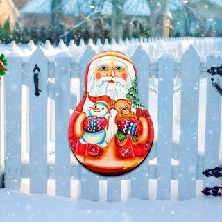 Santa Doll Christmas Door Decor by G. DeBrekht - Christmas Santa Snowman Decor - 8115011H