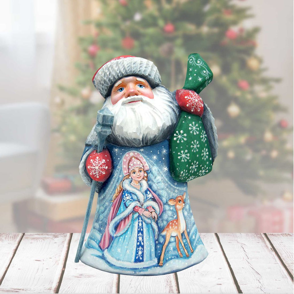 Mr. Mrs. Santa Hand-Painted WOODCARVED Masterpiece by G. DeBrekht - Christmas Decor - 8215019 *** PRE-ORDER - Handmade Just for You! ***