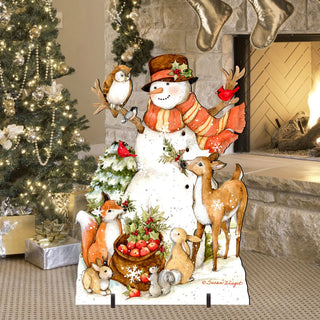 Ivory Snowman Christmas Outdoor Yard Sign by Susan Winget - Christmas Santa Snowman Decor - 8471107F-SW