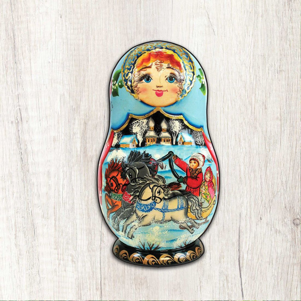 Troyka Horse Ride Nesting Doll Holiday Outdoor Decor Large Ornament by G. DeBrekht - Christmas Decor - 8115225M