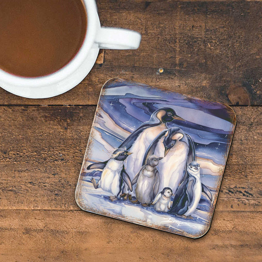 Penguin Family Wooden Cork Coasters Gift Set of 4 by J. Bergsma - Coastal Wildlife Decor - 8199472C-S4-S4 (Copy)