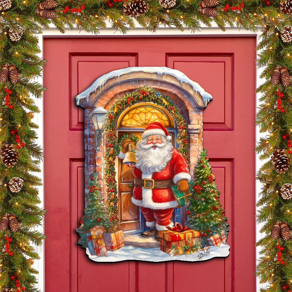 Knocking the door Santa Holiday Door Decor by G. Debrekht - Christmas Decor - 8611044H
