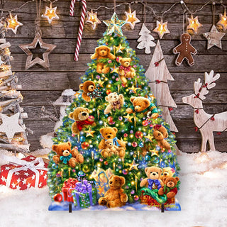 Teddy Bear Tree Holiday Outdoor Yard Sign by D. Gelsinger - Christmas Decor - 8461019F-1101
