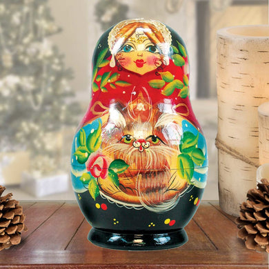 Kitty Cats Matreshka Nesting Hand-Painted Dolls Set of 5 by G. DeBrekht - Pets Dog and Cats Decor - 120059