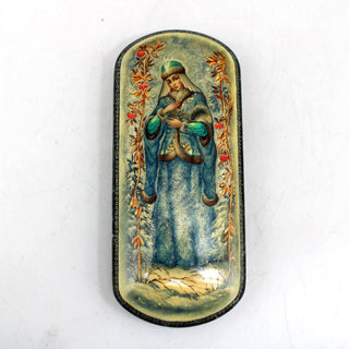 Handpainted One-of-a-Kind Papier Mache Lacquered Miniature Box 2.5 x 6 x 1