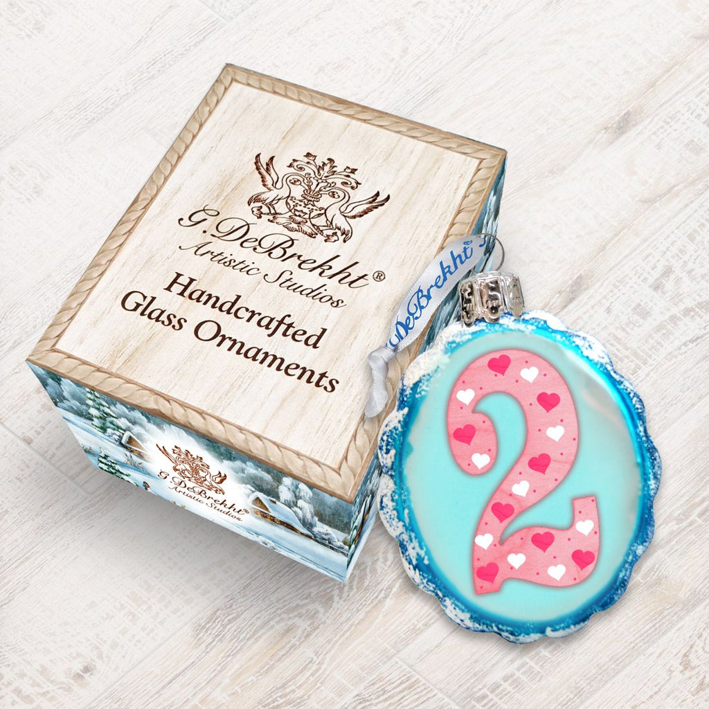 2 Mini Mercury Glass Ornaments by G. Debrekht - Love Family and Kids Decor - 770002