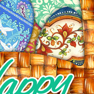 Easter Basket Outdoor Scene by G. DeBrekht - Easter Spring Decor - 8185309F