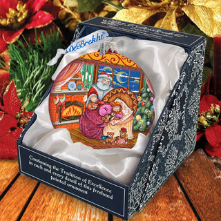 Christmas Ball Glass Ornament by G. DeBrekht - Christmas Santa Snowman Decor - 73615