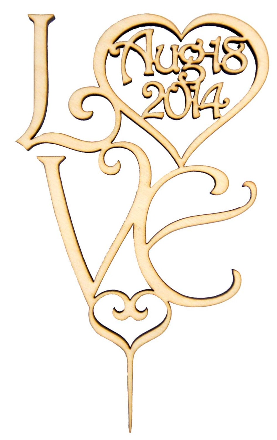 Wedding Cake Topper - Natural Wood 4209