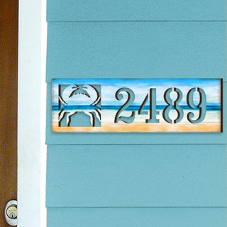 Address Sign - Beach House Numbers - Variety of Designs - Custom Coastal Door Numbers Sign - Wooden Crab Cottage Number Plaque - MA9898030