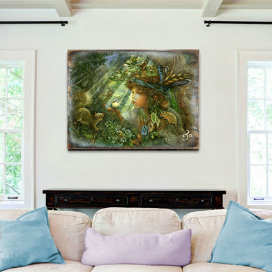 Nature Boy Fantasy Wooden Wall Art by Josephine Wall - Fantasy Decor - 852121-JW