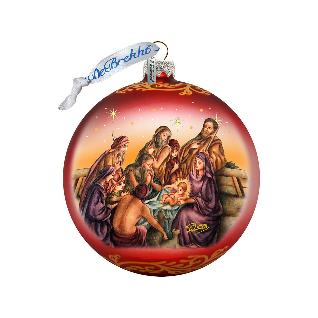 Nostalgic Family Nativity Glass Ornament Limited Edition by G. DeBrekht - Nativity Holiday Decor - 73881R