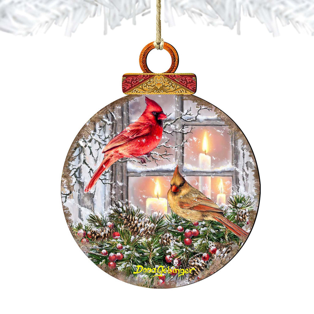House Birds Christmas Wooden Ornaments by Gelsinger - Christmas Decor - 8121126DG