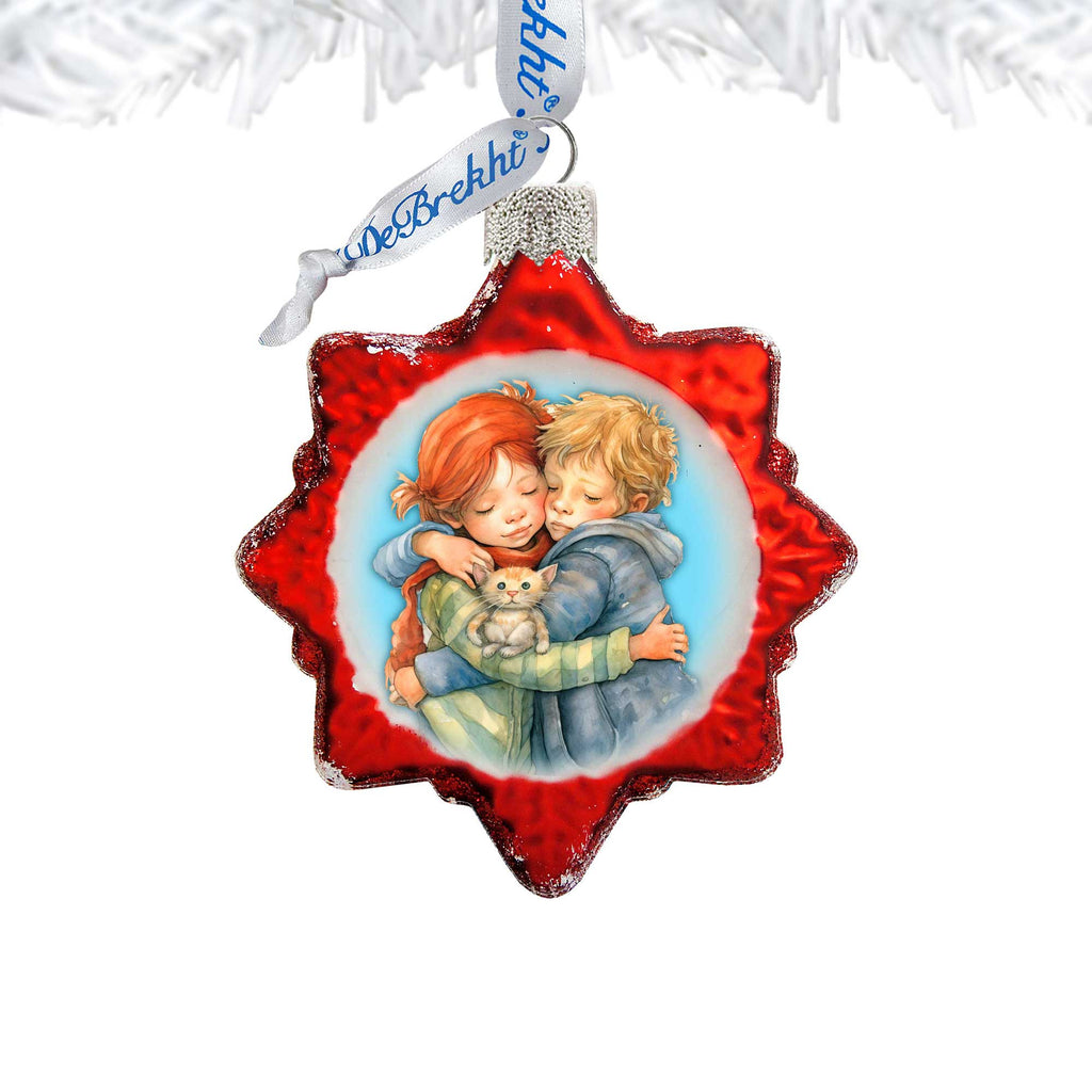 Brother and Sister Mercury Glass Ornaments by G. Debrekht - Christmas Decor - 776011