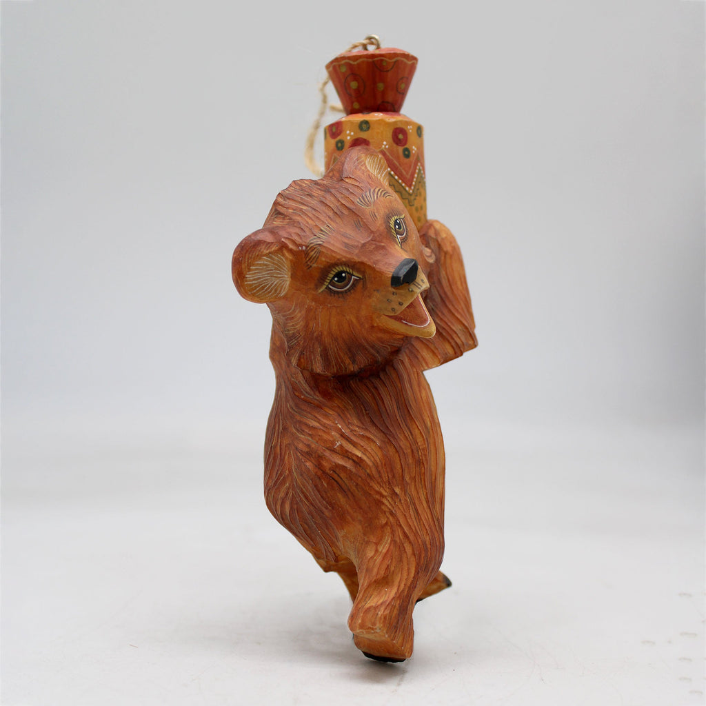 Bear with Candy Ornament 6.5x3x2
