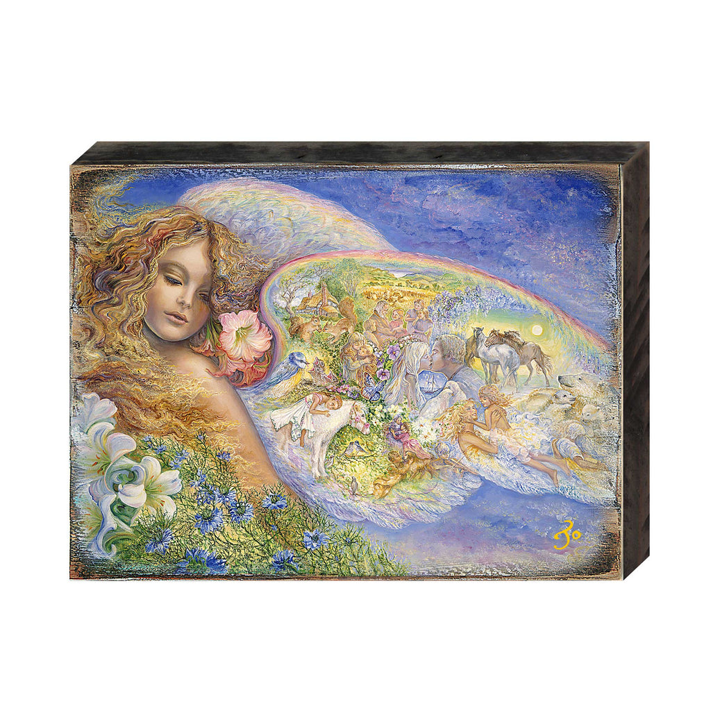 Wings of Love Fantasy Wooden Wall Art by Josephine Wall - Fantasy Decor - 852153-JW
