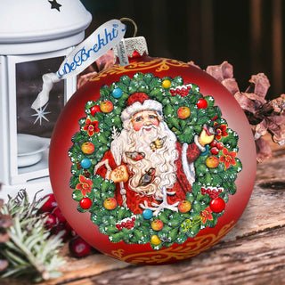 Santa the Bird Whisperer Glass Ornament Limited Edition by G. DeBrekht - Christmas Decor - 73914