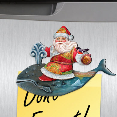 Whale Tail Santa Shaped Refrigerator Magnets Set of 3