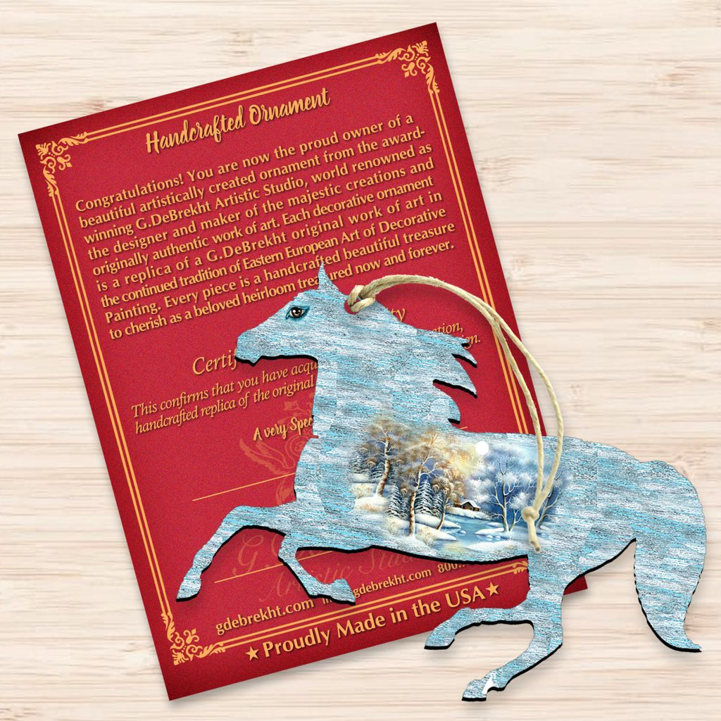 Running Horse Wooden Ornaments by G. DeBrekht - Wildlife Holiday Decor - 8198152