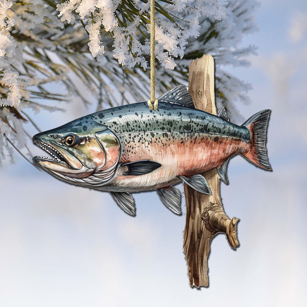Alaskan Sockeye Wooden Ornaments by G.Debrekht - Wildlife Holiday Decor - 8710109-3