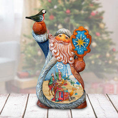 Three Kings Santa Tiny Tale Santa Handcrafted Christmas Figurine - G. DeBrekht - Christmas Santa Snowman Decor - 561635