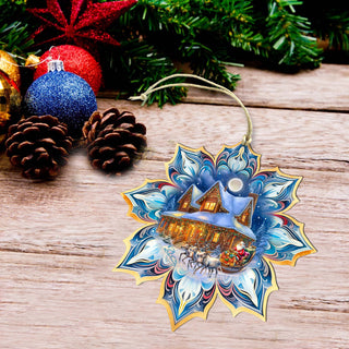 Brown Horse Snowflake Large Wooden Ornament by G. Debrekht - Nature Wildlife Decor - 8688432M