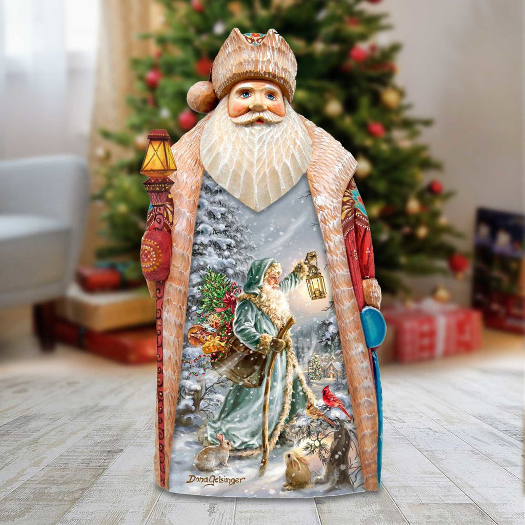 Saint Nicholas Santa Hand-Painted WOODCARVED Figurine by D. Gelsinger - Christmas Decor - 242114-DG