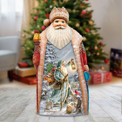 Saint Nicholas Santa Hand-Painted WOODCARVED Figurine by D. Gelsinger - Christmas Decor - 242114-DG