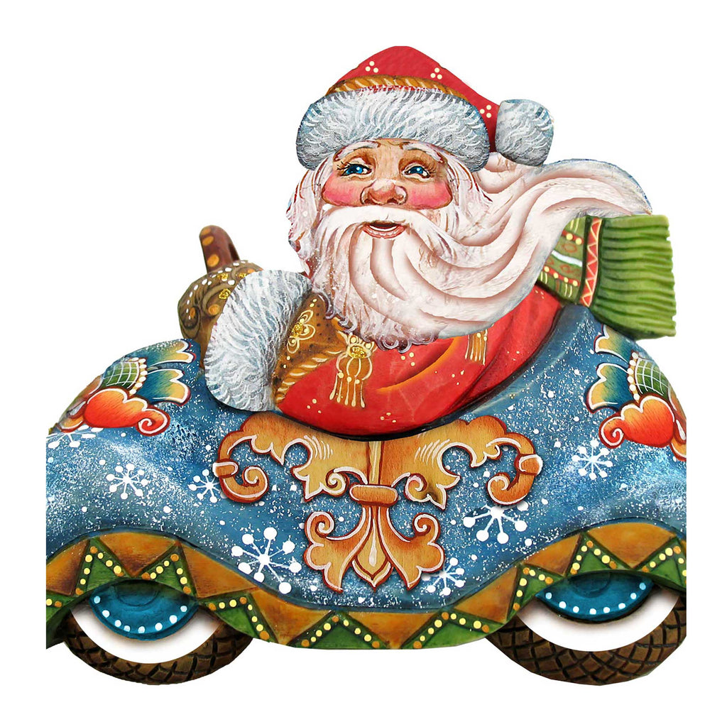 Santa In the Car Christmas Door Decor by G. DeBrekht - Christmas Santa Snowman Decor - 8112045H