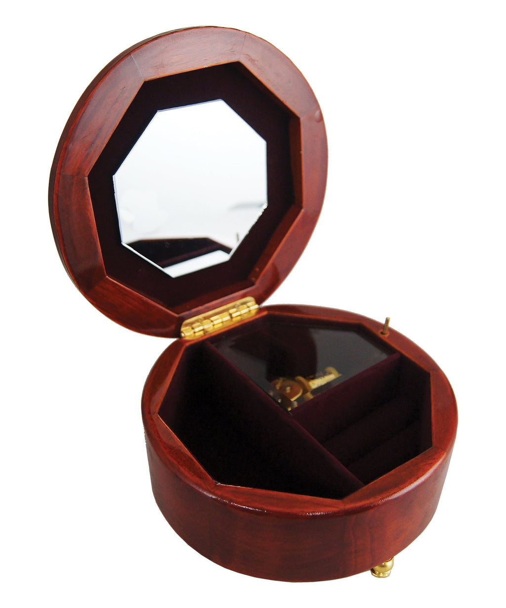 One-of-a-Kind Nativity Round Wooden Music Box 6.5x3