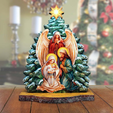 Graceful Angel Nativity Limited Edition Wooden Figurine by G. Debrekht - Centerpiece for Holiday Decor - 89306