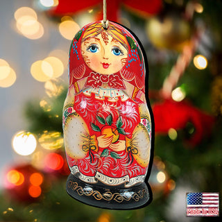 Nesting Doll Matreshka Wooden Ornaments by G. DeBrekht - Christmas Decor - 8115010