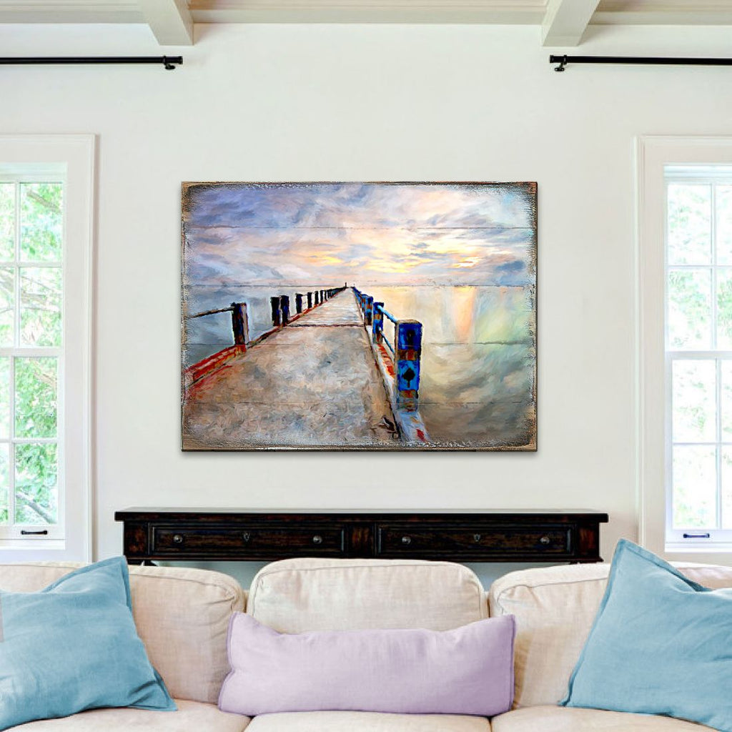 Soules Pier Wood Wooden Coastal Wall Art by Nature Wonders - Coastal Sea-Life Decor - 95273B