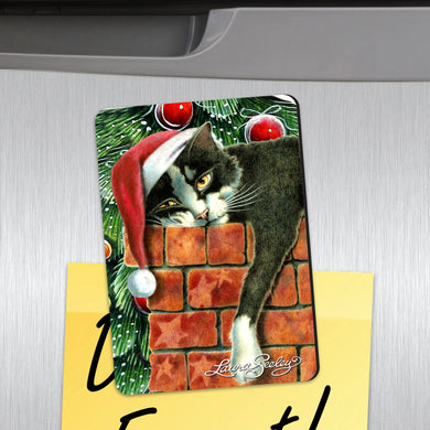 Peeking Tom Santa Cat Shape Refrigerator Magnets by Laura Seeley Set of 3