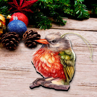 Enchanted Forest Bird Wooden Ornaments by G.Debrekht - Wildlife Holiday Decor - 8710005-3