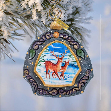 Moose Family Sculpted Hand-Painted Christmas Ornament by G. DeBrekht - Fifiels Moose Orn - 6102839