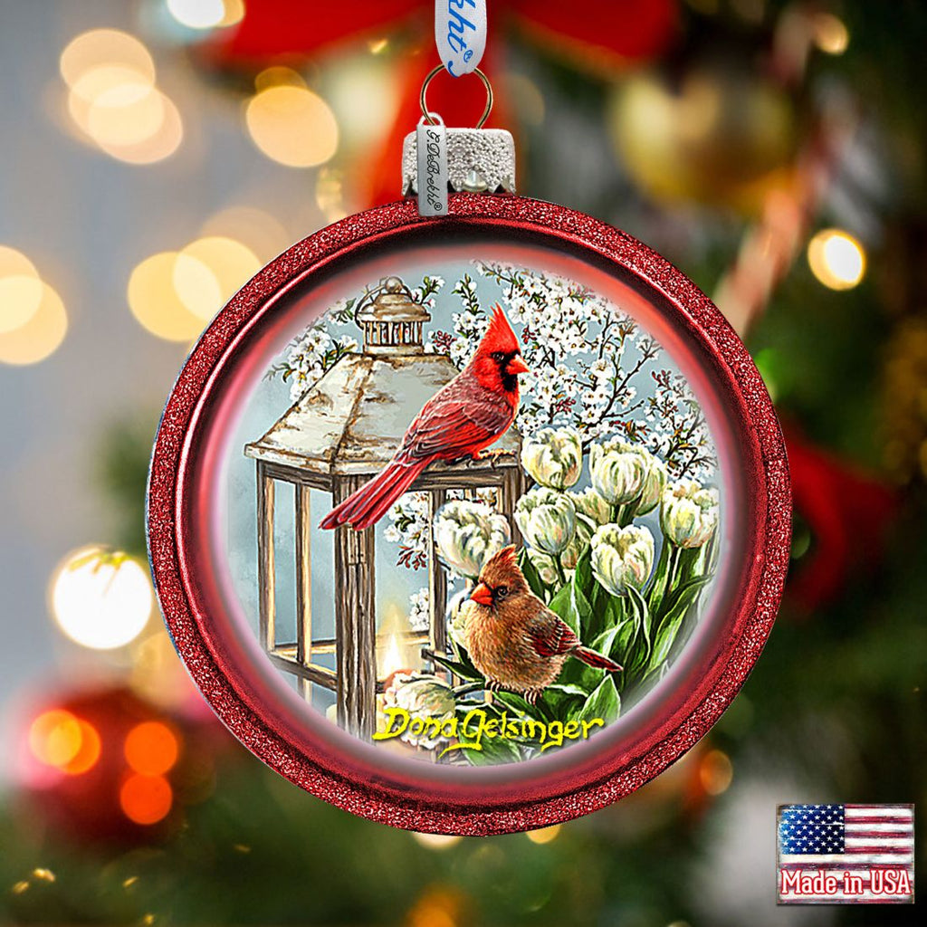 Spring Birds Glass Ornament by D. Gelsinger - Christmas Decor - 764-153-DG